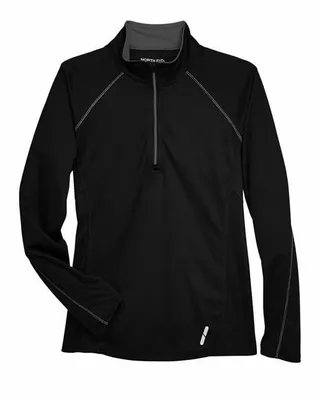 North End Ladies' Radar Quarter-Zip Performance Long-Sleeve Top - Stealth Promo Co