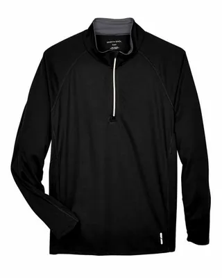 North End Men's Radar Quarter-Zip Performance Long-Sleeve Top - Stealth Promo Co