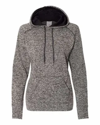 J America Ladies' Cosmic Contrast Fleece Hooded Sweatshirt - Stealth Promo Co
