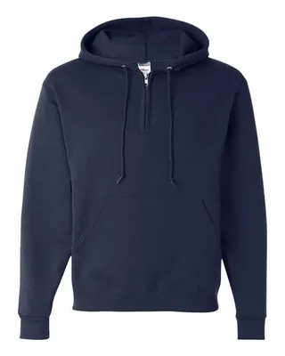 Adult NuBlend® Fleece Quarter-Zip Pullover Hooded Sweatshirt - Stealth Promo Co