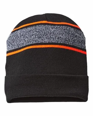 USA-Made Variegated Striped Cuffed Beanie - Stealth Promo Co