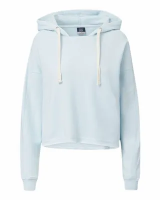 Women's Angel Fleece Crop Hooded Sweatshirt - Stealth Promo Co