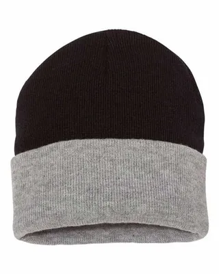 12" Color Blocked Cuffed Beanie - Stealth Promo Co