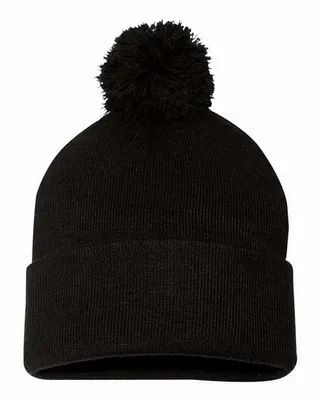 12" Pom-Pom Cuffed Beanie - Stealth Promo Co