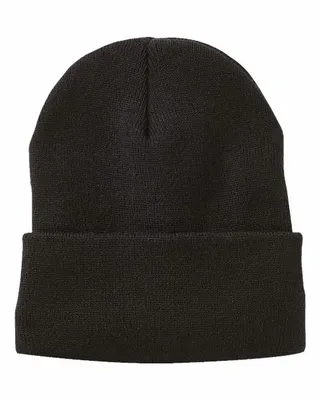 12" Jersey Lined Cuffed Beanie - Stealth Promo Co