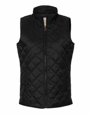 Women's Vintage Diamond Quilted Vest - Stealth Promo Co