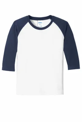 DISCONTINUED Port & Company Youth Core Blend 3/4-Sleeve Raglan Tee. PC55YRS - Stealth Promo Co