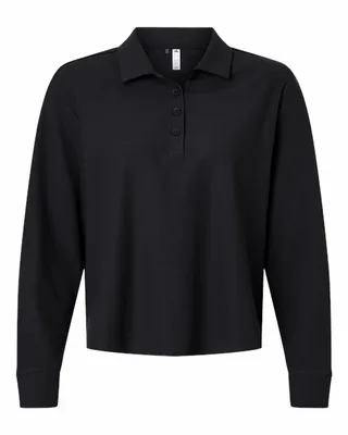 Women's Beyond Long Sleeve Loose Polo - Stealth Promo Co