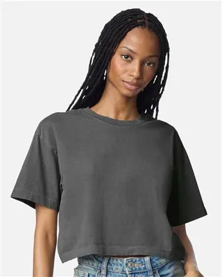 Women's Garment-Dyed Heavyweight Cropped Tee - Stealth Promo Co
