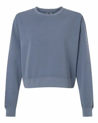 Women's Garment-Dyed Mid-Length Crewneck Sweatshirt - Stealth Promo Co