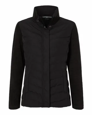 Women's Mixed Media Chevron Jacket - Stealth Promo Co