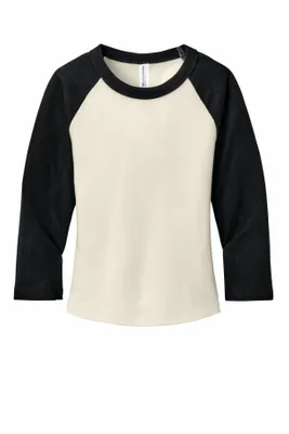 BELLA+CANVAS Women's Micro Rib 3/4 Raglan Baby Tee BC1200 - Stealth Promo Co