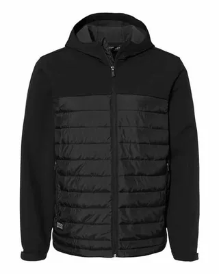 Men's Pinnacle Puffer Body Softshell Hooded Jacket - Stealth Promo Co