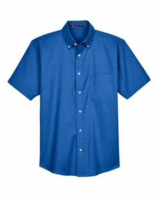 Harriton Men's Short-Sleeve Oxford with Stain-Release - Stealth Promo Co