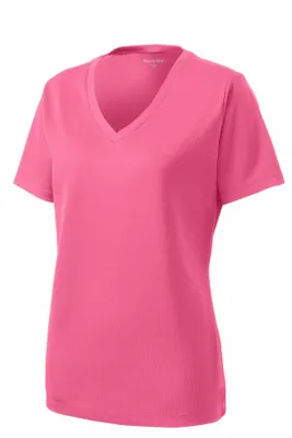 Sport-Tek Women's PosiCharge RacerMesh V-Neck Tee. LST340 - Stealth Promo Co