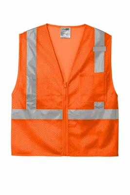 CornerStone ANSI 107 Class 2 Mesh Zippered Vest. CSV102 - Stealth Promo Co