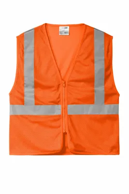 CornerStone ANSI 107 Class 2 Economy Mesh Zippered Vest. CSV101 - Stealth Promo Co