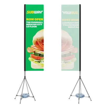 Single Side The flag is only printed on one side. The rear section will be a plain white space.