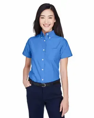 UltraClub Ladies' Classic Wrinkle-Resistant Short-Sleeve Oxford - Stealth Promo Co