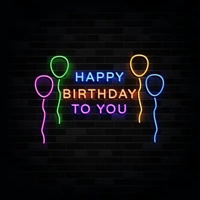 Happy Birthday To You with Balloons Neon Sign - Stealth Promo Co