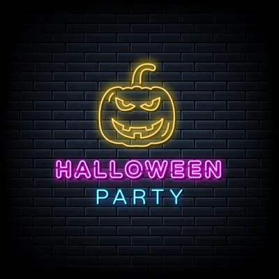 Halloween Party Neon Sign with Pumpkin - Stealth Promo Co