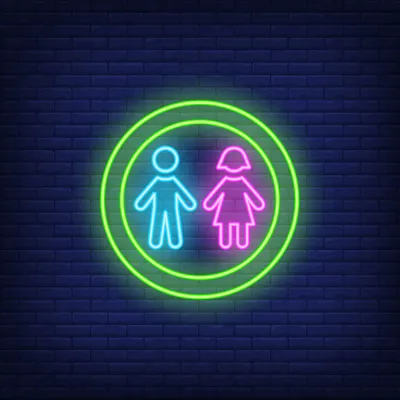 Boy & Girl Silhouettes Circle Neon Sign - Stealth Promo Co