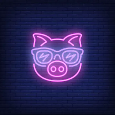Cute Cartoon Pink Pig Sunglasses Neon Sign - Stealth Promo Co