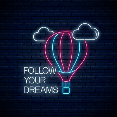 Follow Your Dreams With Hot Air Balloon Neon Sign - Stealth Promo Co