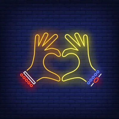Woman Hands Heart Gesture Neon Sign - Stealth Promo Co
