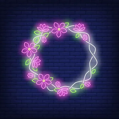 Floral Round Frame Neon Sign - Stealth Promo Co