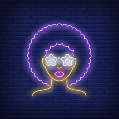Afro Retro Girl Neon Sign - Stealth Promo Co