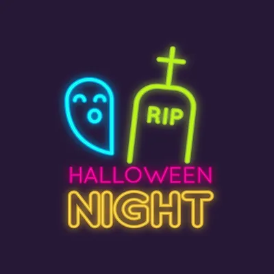 RIP Ghost Halloween Night Neon Sign - Stealth Promo Co