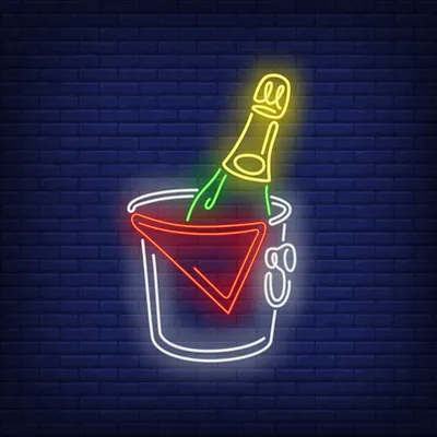 Wine in Ice Bucket Neon Sign - Stealth Promo Co