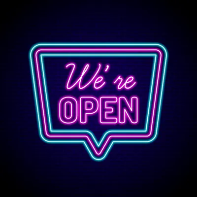 We're Open Neon Sign - Stealth Promo Co