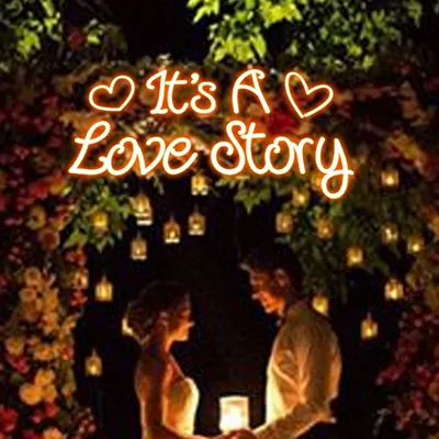 It's A Love Story Neon Sign - Stealth Promo Co