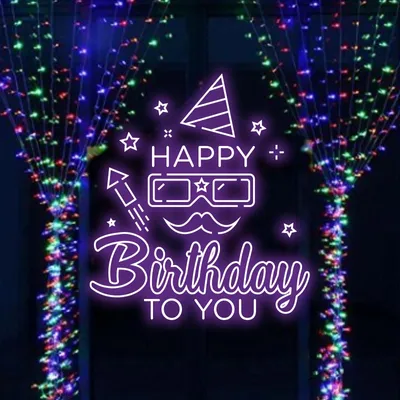 Happy Birthday Goggles  Neon Sign - Stealth Promo Co