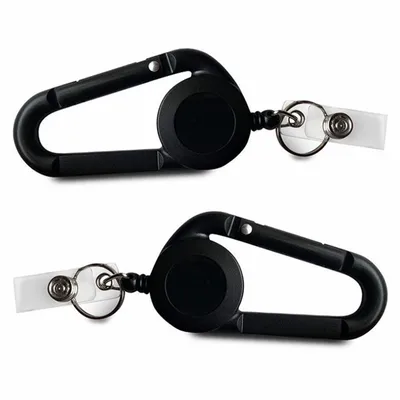 Carabiner Clip Badge Reel Keychain - Stealth Promo Co