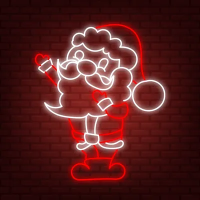 Red White Santa Neon Sign - Stealth Promo Co