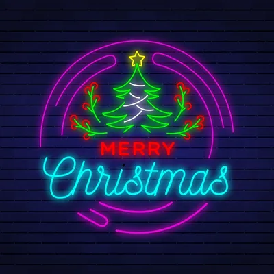 Merry Christmas Flower Tree Neon Sign - Stealth Promo Co