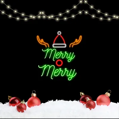 Merry Merry Deer Neon Sign - Stealth Promo Co