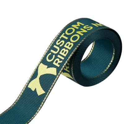 Metallic Edge Grosgrain Ribbon - Stealth Promo Co