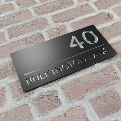 Engraved Metal House Number Sign - Stealth Promo Co