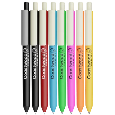 Basic Retractable Plastic Ball Pen - Stealth Patches