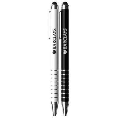 Stripe Grip Stylus Ball Pen - Stealth Promo Co