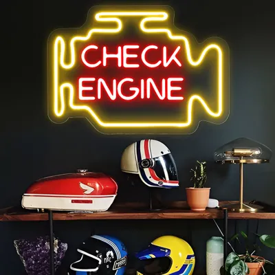 Check Engine Neon Sign - Stealth Promo Co