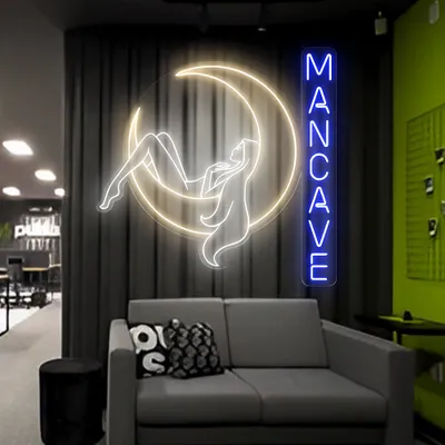 Moon Woman Mancave Neon Sign - Stealth Promo Co