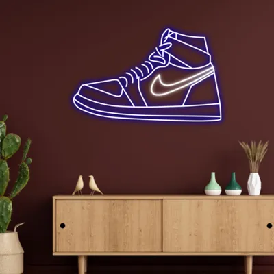 Sneaker Blue White Neon Sign - Stealth Promo Co