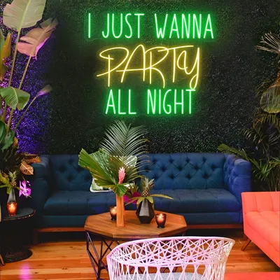 I Just Wanna Party All Night LED Neon Sign - Stealth Promo Co