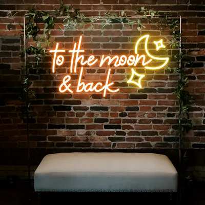 To the Moon and Back Neon Sign - Stealth Promo Co
