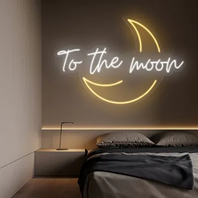 To The Moon Neon Sign - Stealth Promo Co